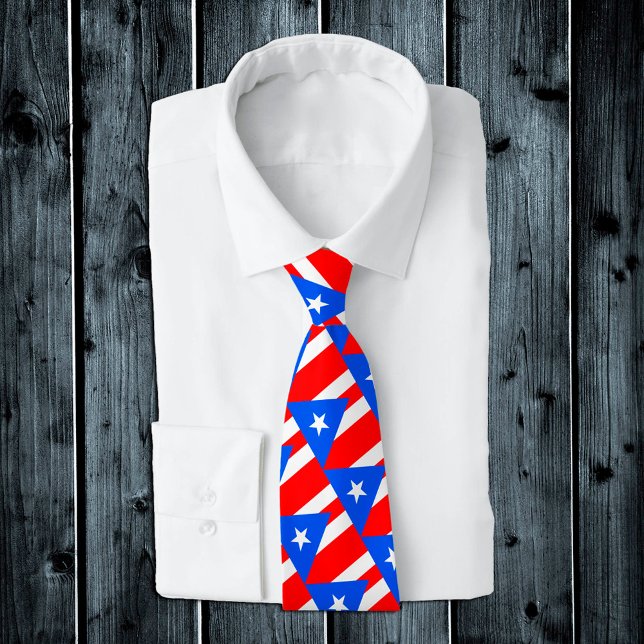 Corbata Lazos de Puerto Rico, moda Bandera Puertorriqueña (Subido por el creador)