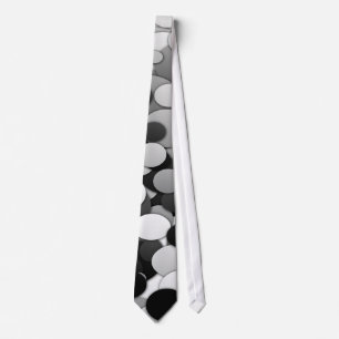Corbata Lazos del círculo y del lunar - negro y blanco