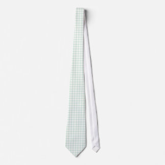 Corbata Lazos Mint Green Gingham Pattern Para Hombres