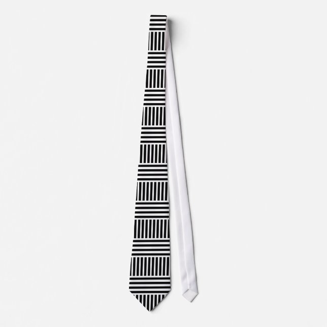 Corbata Lazos rayados verticales y horizontales negros (Anverso)