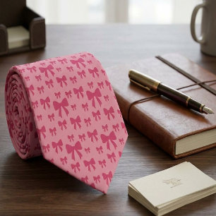 Corbata Lazos rosados de tulipán de moda sobre rosa boho c