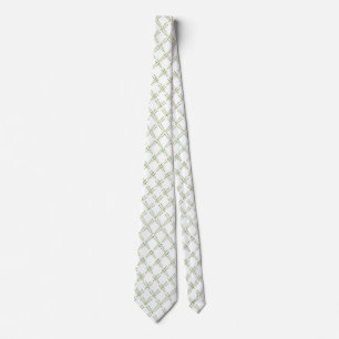 Corbata Lazos verdes olivas y blancos de la diversión de