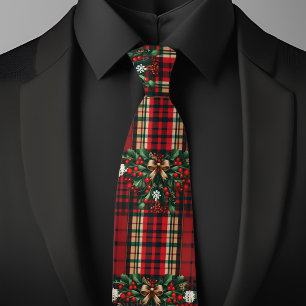 Corbata Lazos y bayas de Navidad en cuadros