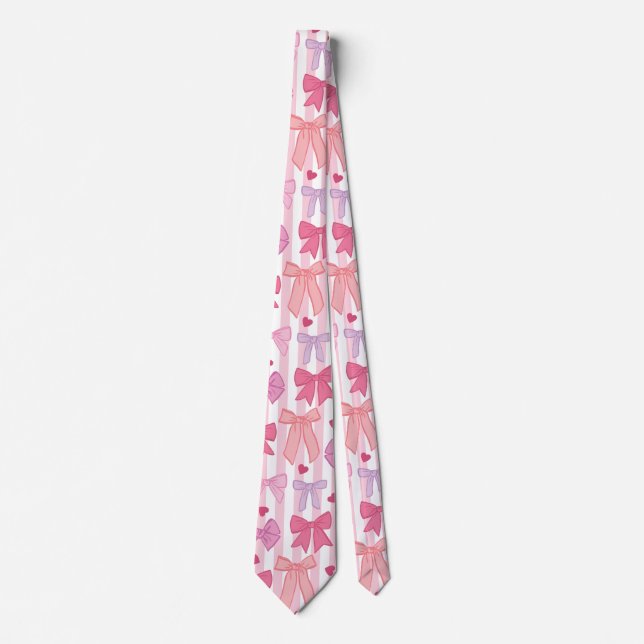 Corbata Lazos y rayas pastel femeninas (Anverso)