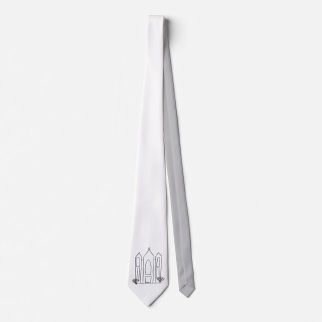 Corbata LDS Salt Lake City Temple simple mormón moderno (Anverso)