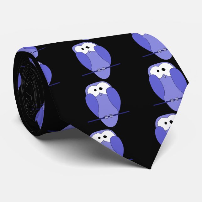 Corbata Lechuza de noche. Azul y negro (Enrollado)