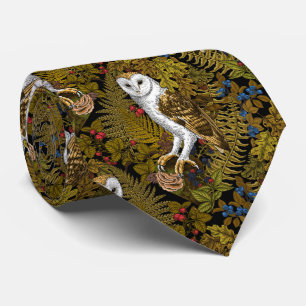Corbata Lechuzas, helechos, roble y bayas 2