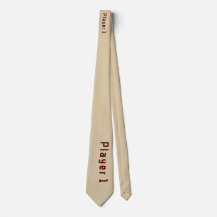 Corbata Leer al jugador 1 en rojo profundo en beige