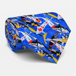Corbata Legado de la pintura japonesa de koi de Alfred Fox