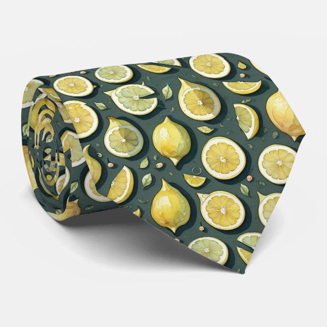 Corbata Lemon amarillo acuático (Enrollado)
