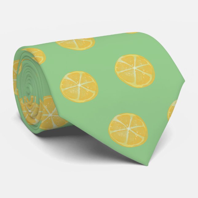 Corbata Lemon Yellow Green Cuello (Enrollado)
