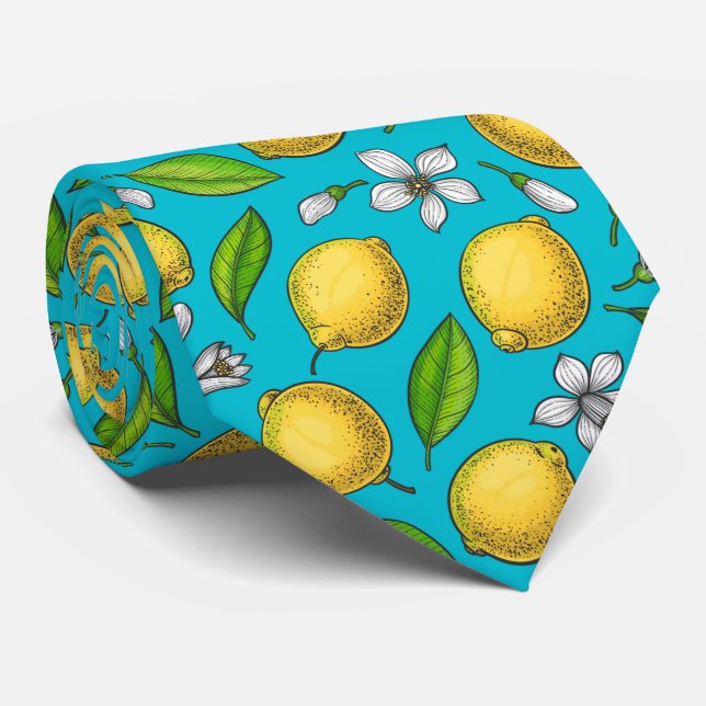 Corbata Lemones azules (Enrollado)
