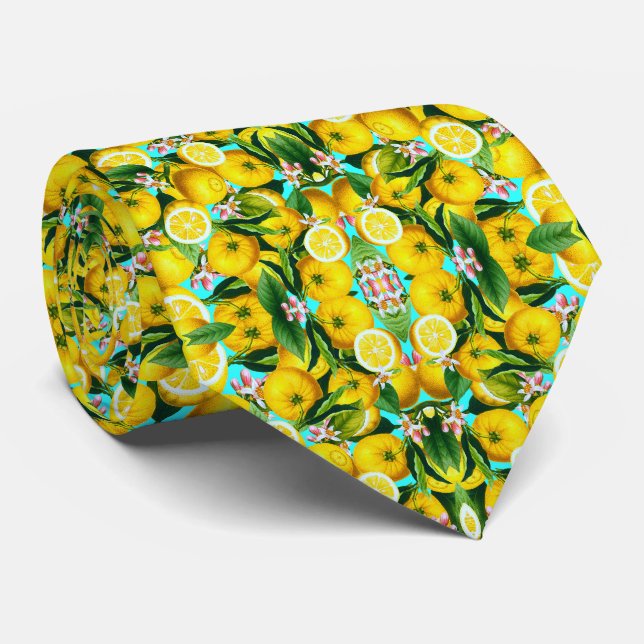CORBATA LEMONES TROPICALES DE HOMBRES (Enrollado)