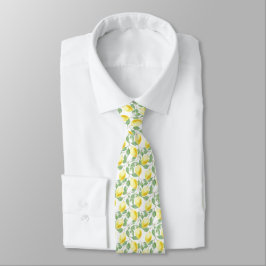 Corbata Lemons and Leaves Design Necktie