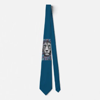 Corbata león azul
