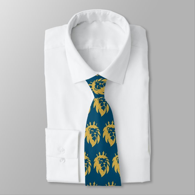 Corbata León con corona - Estilo de oro 1 (Atado)