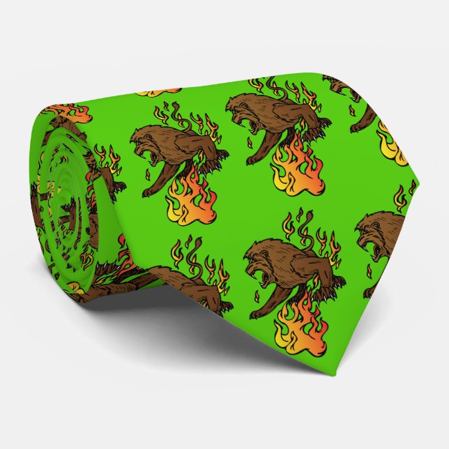 Corbata León Con Flamas Deportivo Baloncesto (Enrollado)