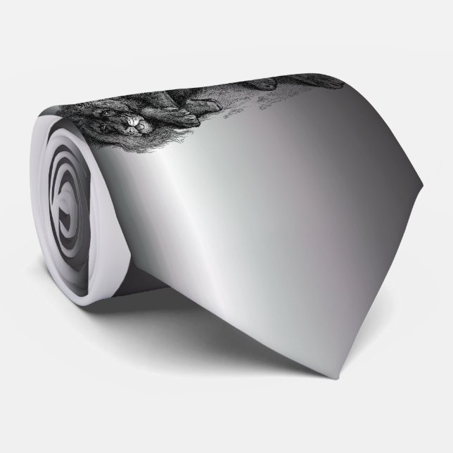 Corbata León en modo vector (Enrollado)