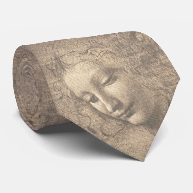 Corbata Leonardo da Vinci La Scapigliata Arte del Renacimi (Enrollado)