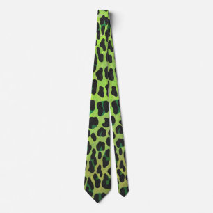 Corbata Leopard Black and Green Print