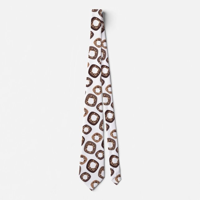 Corbata Leopard Print and Donut Pattern Tie (Anverso)
