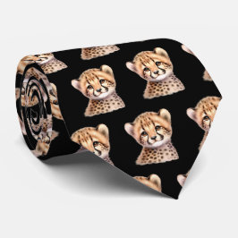 Corbata Leopard Print Kawaii Curte Cheetah Babies moderno