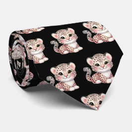Corbata Leopard Print Kawaii Curte Cheetah Babies moderno
