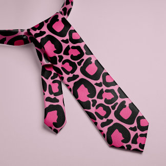 Corbata Leopardo rosa