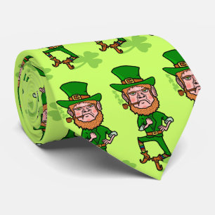 Corbata Leprechaun irlandés afortunado enojado divertido