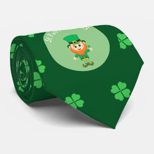Corbata Leprechaun irlandés y 4 Leaf Clover St Patrick's D