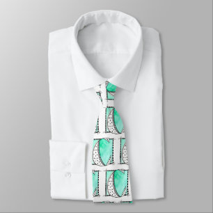 Corbata Letra C inicial Verde azulada