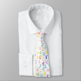Corbata Letra Colorida Divertida Alfabeto Lápiz de Cera Di