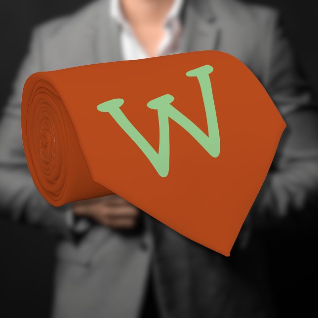 Corbata Letra inicial de Sage Green Funny | Color de rotur (Subido por el creador)