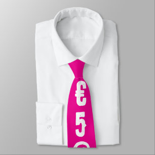 Corbata Letras aleatorias personalizadas Rosa Blanco chic
