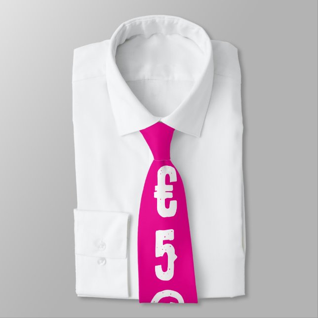 Corbata Letras aleatorias personalizadas Rosa Blanco chic (Atado)