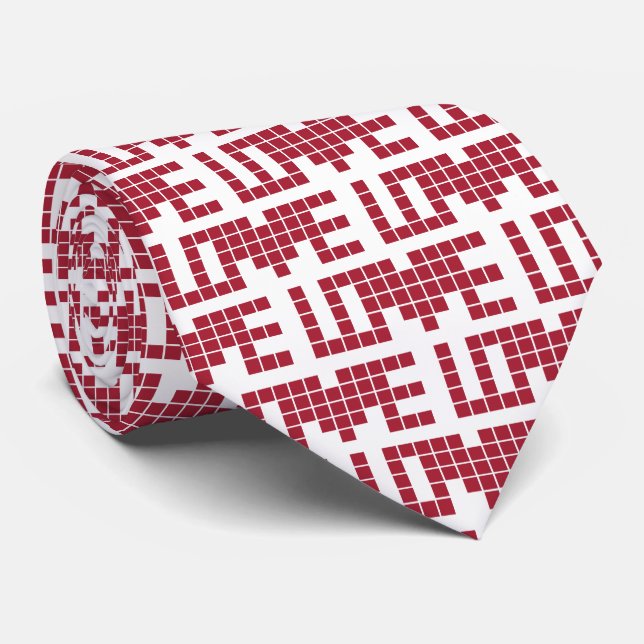 Corbata Letras cuadradas de amor rojas (Enrollado)