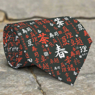 Corbata Letras japonesas jeroglíficas de Japón