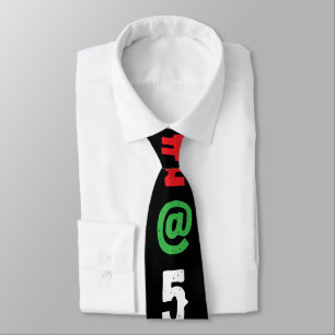 Corbata Letras modernas multicolor Hastag Negro Rojo Blanc