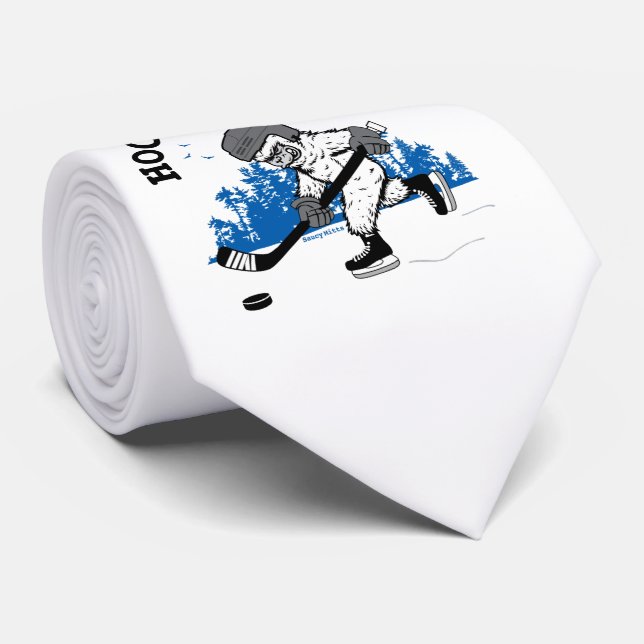 Corbata Leyenda de hockey Sasquatch Bigfoot (Enrollado)