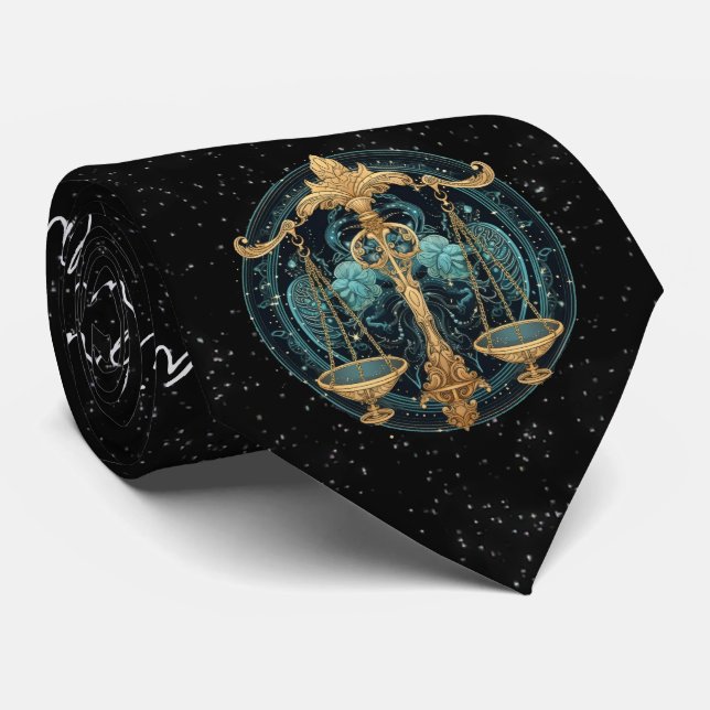 Corbata Libra Astrología Zodiac Neck Tie (Enrollado)