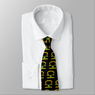 CORBATA LIBRA GOLD  ZODIAC BIRTHDAY JEWEL GREEN EMERALD