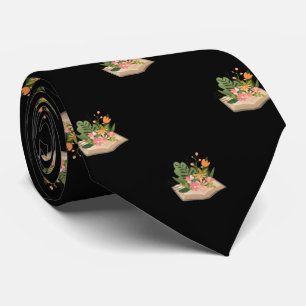 Corbata Libro negro y flores trabajo y regalo de graduació
