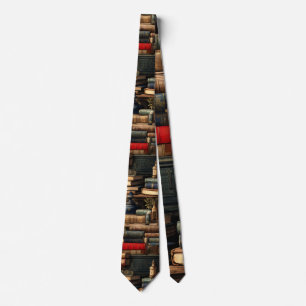 Corbata Libros apilados en la biblioteca