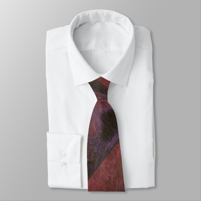 Corbata Lienzo abstracto rojo azul púrpura negro (Atado)