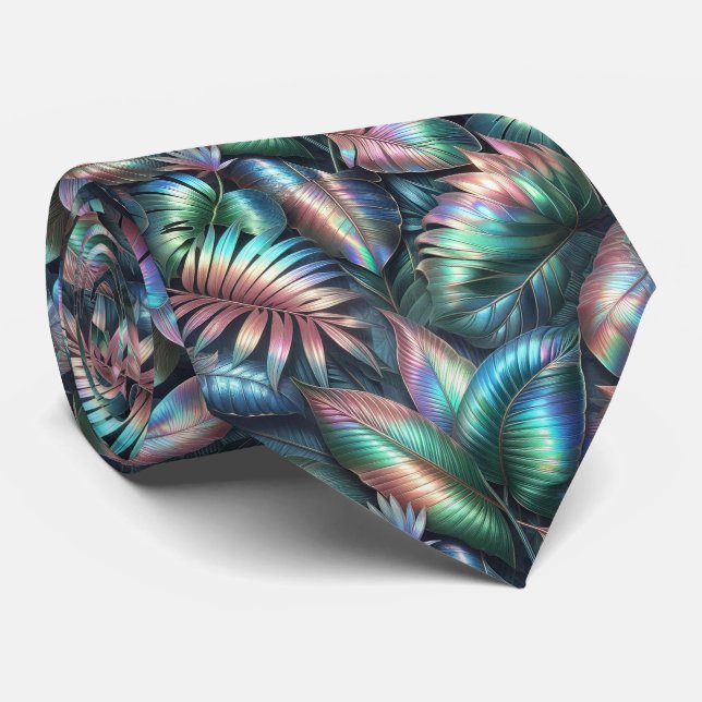 Corbata Life of the Party | Hojas Tropicales Opal (Enrollado)