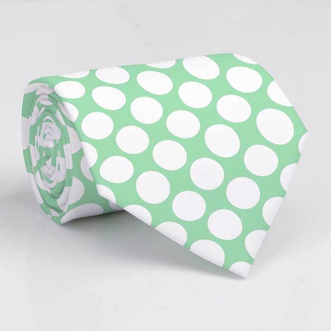 Corbata Light Green Jumbo Polka Dots Custom Necktie (Subido por el creador)