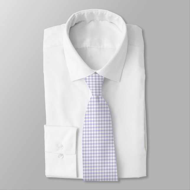 Corbata Lila Gingham Púrpura (Atado)