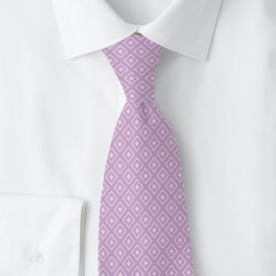 Corbata Lila Polvoriento Diamante con Muesca