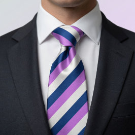 Corbata Lila Vibrante Púrpura Gradiente Rayado