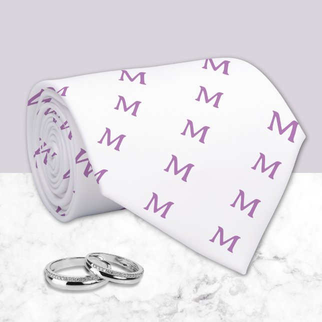 Corbata Lilac Monograma Personalizada  (Subido por el creador)